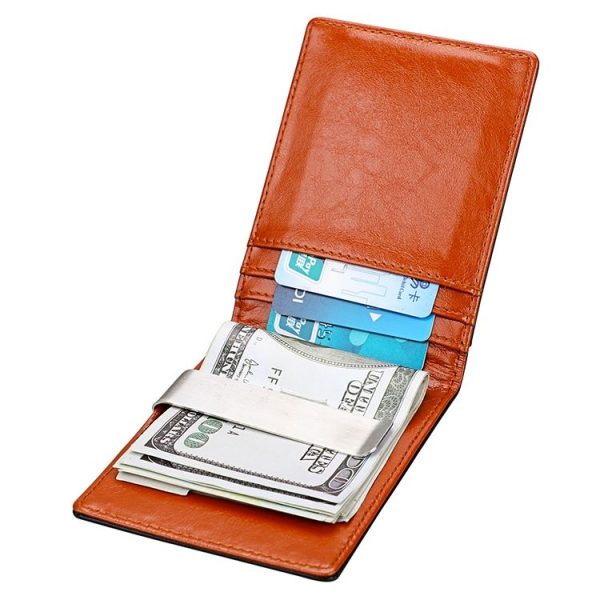 9601 Antimagnetic RFID Mini Crazy Horse Texture Leather Wallet Billfold - Image 7
