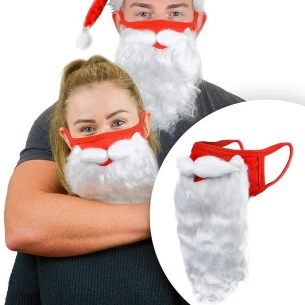 Santa Claus Beard Dustproof Cotton Mask Christmas Funny Dress Up Ornaments - Image 3