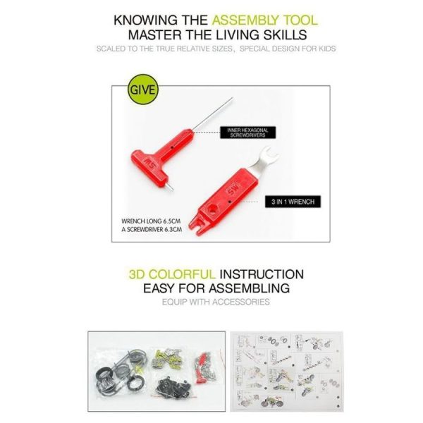 MoFun SW-002 158 PCS DIY Stainless Steel Halley Motorcycle Assembling Blocks - Image 8