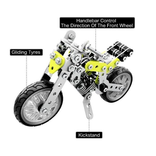 MoFun SW-003 188 PCS DIY Stainless Steel Street Motorcycle Assembling Blocks - Image 5