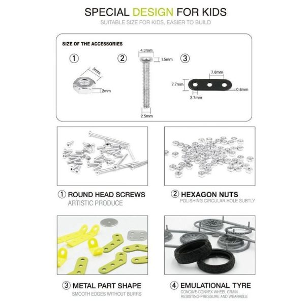 MoFun SW-003 188 PCS DIY Stainless Steel Street Motorcycle Assembling Blocks - Image 7