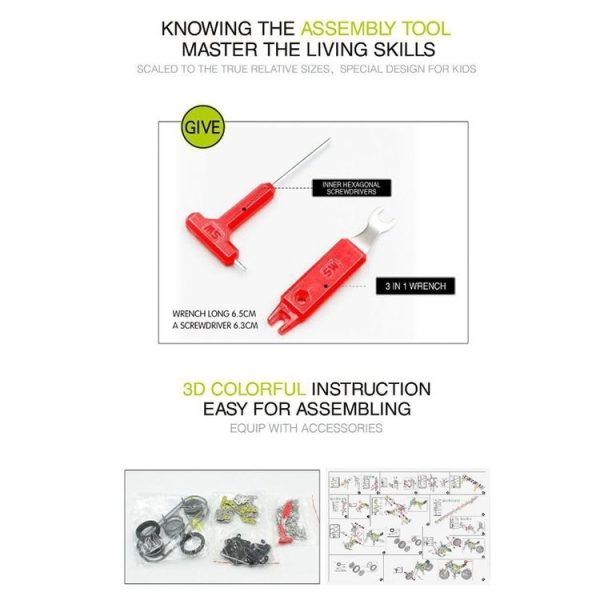 MoFun SW-003 188 PCS DIY Stainless Steel Street Motorcycle Assembling Blocks - Image 8