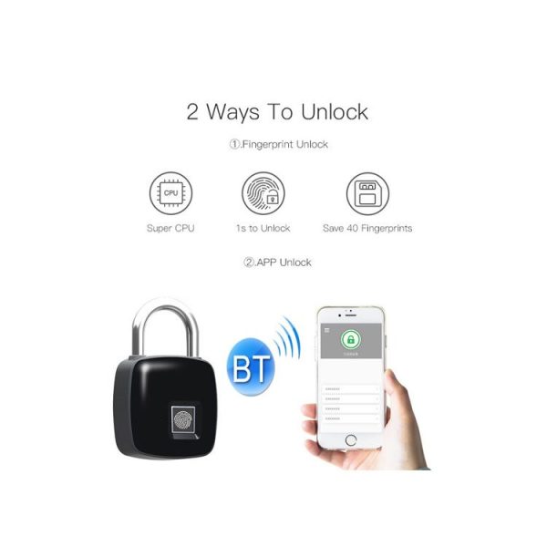 Anytek P3+ Against Theft Non-password Electrically Intelligent Fingerprint Padlock, Support APP Unlock - Image 7