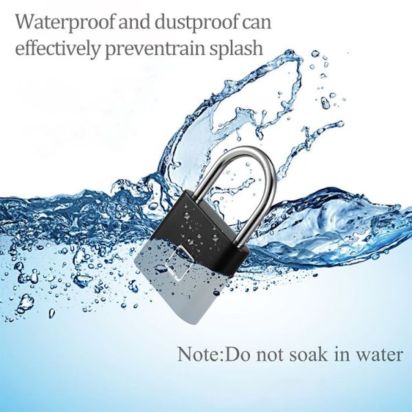 Stainless Steel Automatic Intelligent Fingerprint Padlock Electronic Lock, 10 Fingerprint Edition (Black) - Image 7