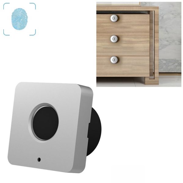 T5 Square Version Aluminum Alloy Panel Fingerprint Drawer Lock (Silver)