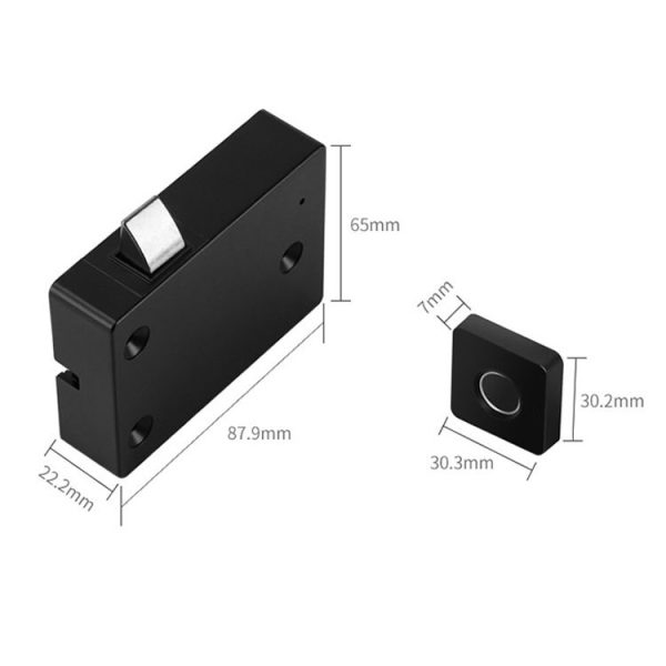 T5 Square Version Aluminum Alloy Panel Fingerprint Drawer Lock (Silver) - Image 3