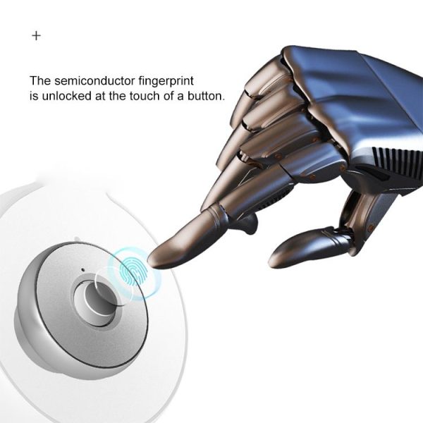 T5 Square Version Aluminum Alloy Panel Fingerprint Drawer Lock (Silver) - Image 4