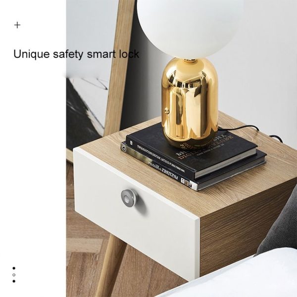 T5 Square Version Aluminum Alloy Panel Fingerprint Drawer Lock (Silver) - Image 7