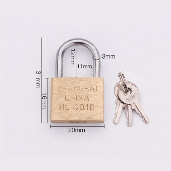 Copper Padlock Small Lock, Style: Short Lock Beam, 20mm Not Open - Image 2