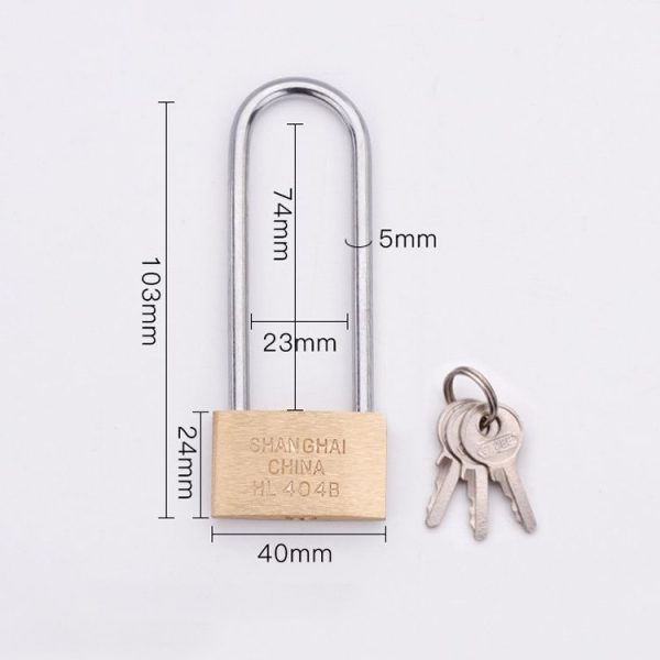 Copper Padlock Small Lock, Style: Long Lock Beam, 40mm Not Open - Image 2