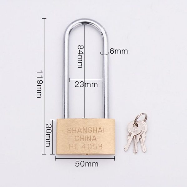Copper Padlock Small Lock, Style: Long Lock Beam, 50mm Not Open - Image 2