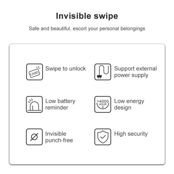 T8+ Non-opening Drawer Lock APP + IC Card Invisible Universal Cabinet Lock - Image 3