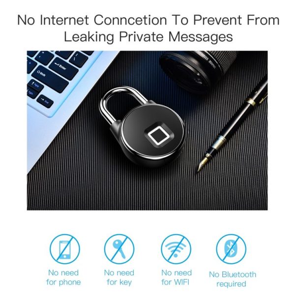P22 Intelligent Waterproof Anti-theft Fingerprint Security Door Padlock - Image 6