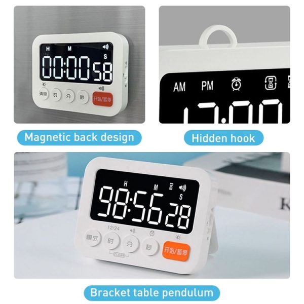 8801B Simple Version LED Display Clock Digital Timer Countdown Reminder (White) - Image 6