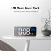 Bedside Alarm Clock Sound Control Mirror LED Music Clock (Black) - Image 4