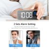 Bedside Alarm Clock Sound Control Mirror LED Music Clock (Black) - Image 5