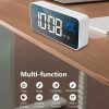 Bedside Alarm Clock Sound Control Mirror LED Music Clock (Black) - Image 9