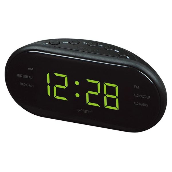 Oval Radio LED Digital Alarm Clock (Yellow) - Image 2