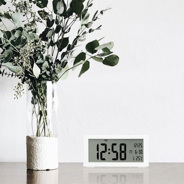 Automatic Night Light Electronic Clock Large Screen Adjustable Backlight Alarm Clock (Black) - Image 10