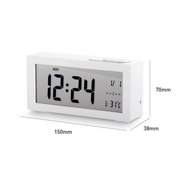 Automatic Night Light Electronic Clock Large Screen Adjustable Backlight Alarm Clock (Black) - Image 3