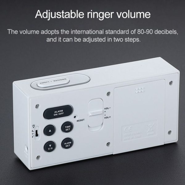Automatic Night Light Electronic Clock Large Screen Adjustable Backlight Alarm Clock (Black) - Image 8