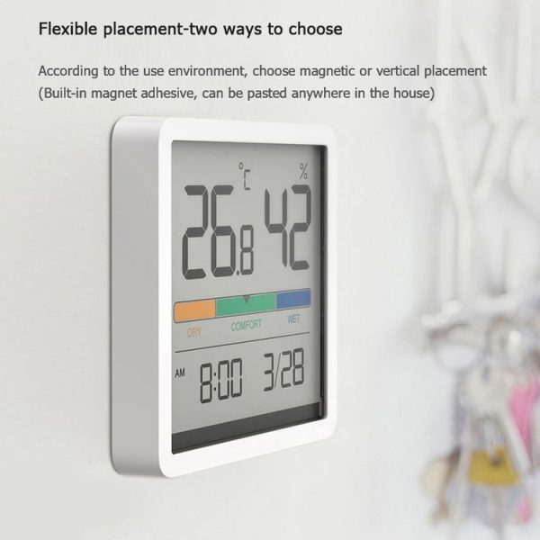 Original Xiaomi Youpin Miiiw Silent Indoor Temperaturer And Humidity Clock with Large 3.34 inch LCD Screen (White) - Image 6
