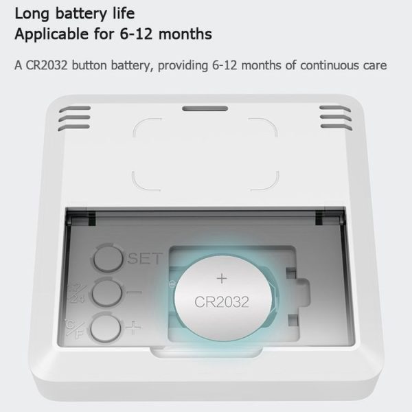 Original Xiaomi Youpin Miiiw Silent Indoor Temperaturer And Humidity Clock with Large 3.34 inch LCD Screen (White) - Image 7