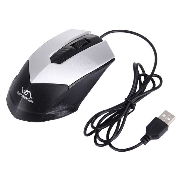 FC-3013 3 Buttons 2000DPI Wired Optical Mouse for Computer PC Laptop (Silver) - Image 2
