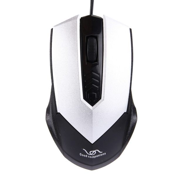 FC-3013 3 Buttons 2000DPI Wired Optical Mouse for Computer PC Laptop (Silver) - Image 3