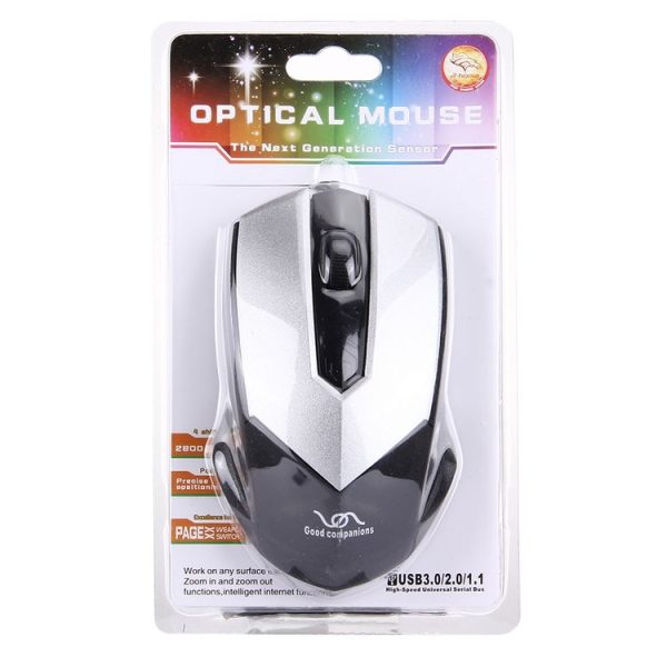 FC-3013 3 Buttons 2000DPI Wired Optical Mouse for Computer PC Laptop (Silver) - Image 7