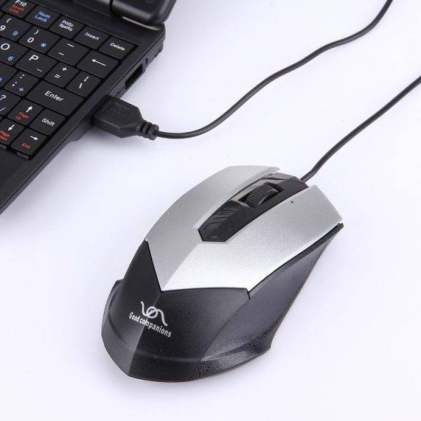 FC-3013 3 Buttons 2000DPI Wired Optical Mouse for Computer PC Laptop (Silver) - Image 8