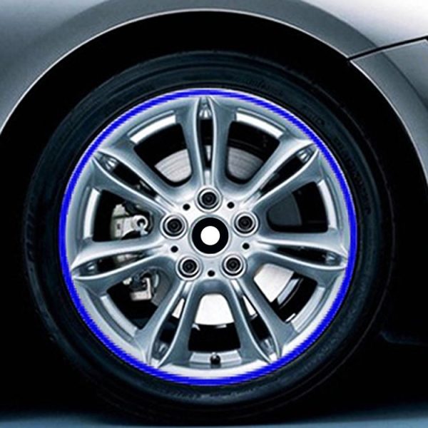 Color 17 inch Wheel Hub Reflective Sticker for Luxury Car (Blue)