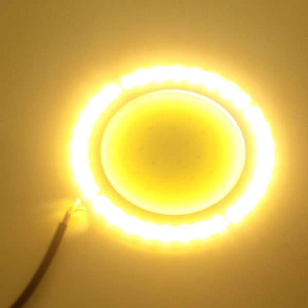 2 PCS DC 12V 10W 6000K Dual Circular Car DRL Daytime Running Lights Lamp (White Light + Yellow Light) - Image 6