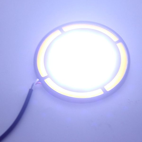 2 PCS DC 12V 10W 6000K Dual Circular Car DRL Daytime Running Lights Lamp (White Light + Yellow Light) - Image 7