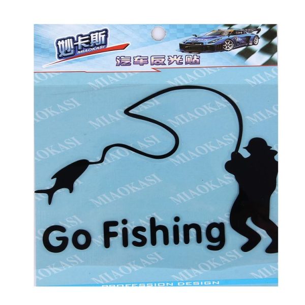 10 PCS Go Fishing Styling Reflective Car Sticker, Size: 14cm x 9.5cm (Black) - Image 3