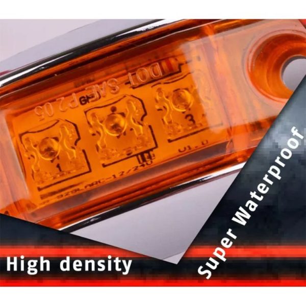 10 PCS DC 10-30V Car Truck Trailer Piranha 3-LED Side Marker Indicator Lights Bulb Lamp, Light Color: Yellow - Image 6