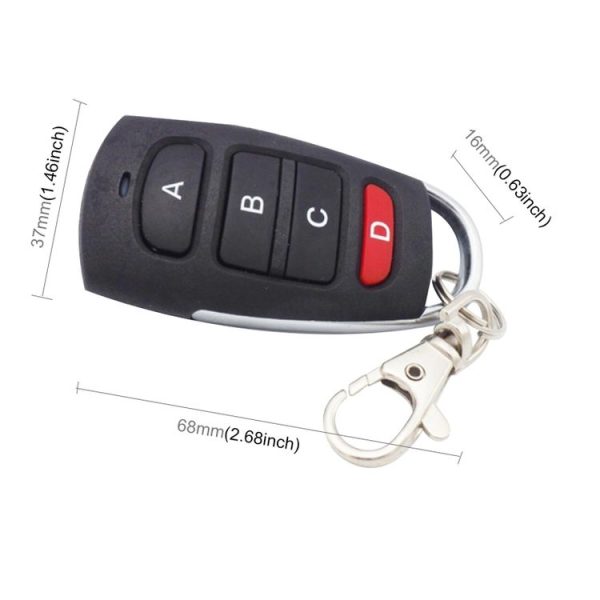 433MHz Copy Type Wireless Industrial 4 Buttons Copy Remote Control Transmitter (Black) - Image 3