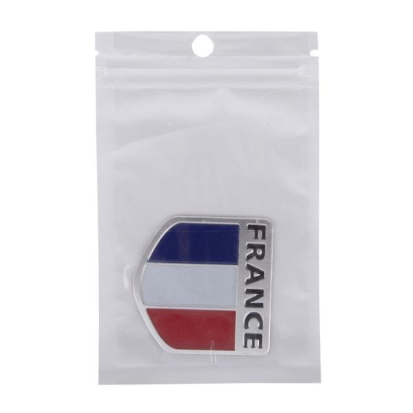 Shield Shape Metal Car Badge Decorative Sticker, Size: Small (French Flag) - Image 4