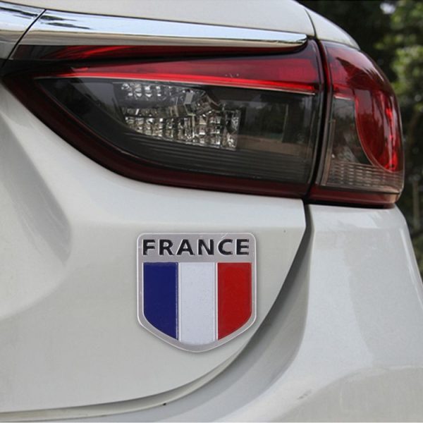 Shield Shape Metal Car Badge Decorative Sticker, Size: Small (French Flag) - Image 5