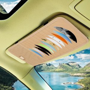 Car Visor CD DVD Disk Card Case Holder Clipper Bag Hold for 12PCS Disks (Khaki)