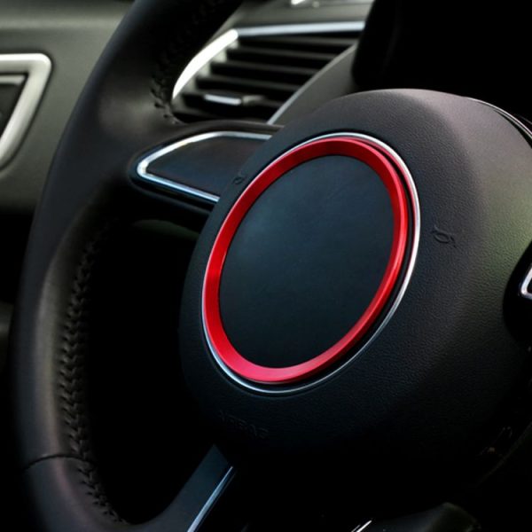 Car Aluminum Steering Wheel Decoration Ring For Audi (Red) - Image 5