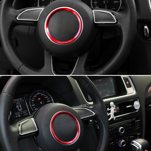 Car Aluminum Steering Wheel Decoration Ring For Audi (Red) - Image 6