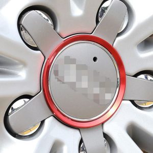 4 PCS Car Aluminum Wheel Hub Deroration Ring For Audi (Red)