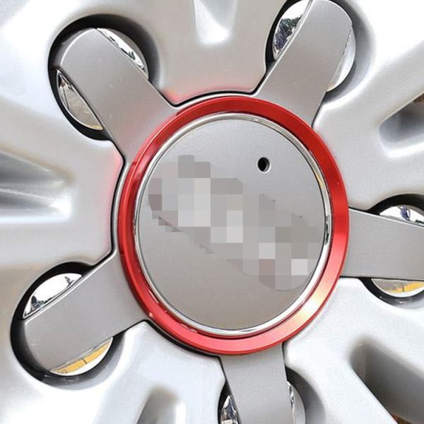 4 PCS Car Aluminum Wheel Hub Deroration Ring For Audi (Red)