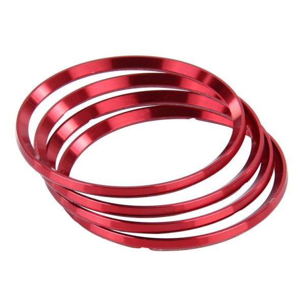 4 PCS Car Aluminum Wheel Hub Deroration Ring For Audi (Red) - Image 2