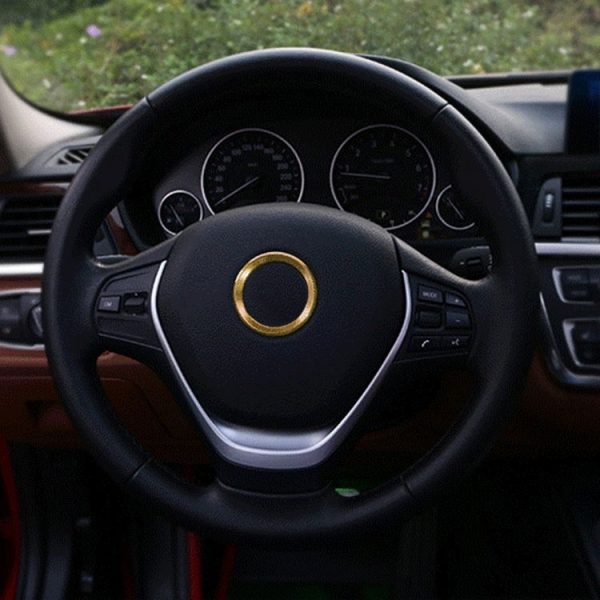 Car Aluminum Steering Wheel Decoration Ring For BMW (Gold) - Image 5