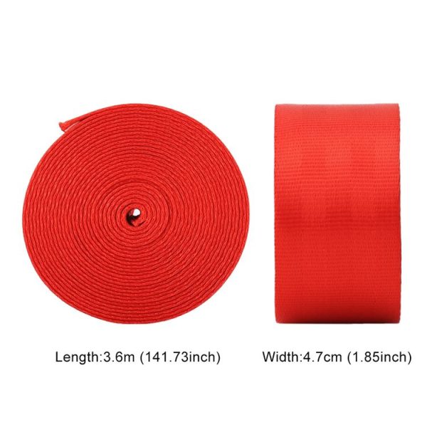 Car Modified Polyester Seat Belt Harness Racing Safety Seat Belt, Length: 3.6m (Red) - Image 4