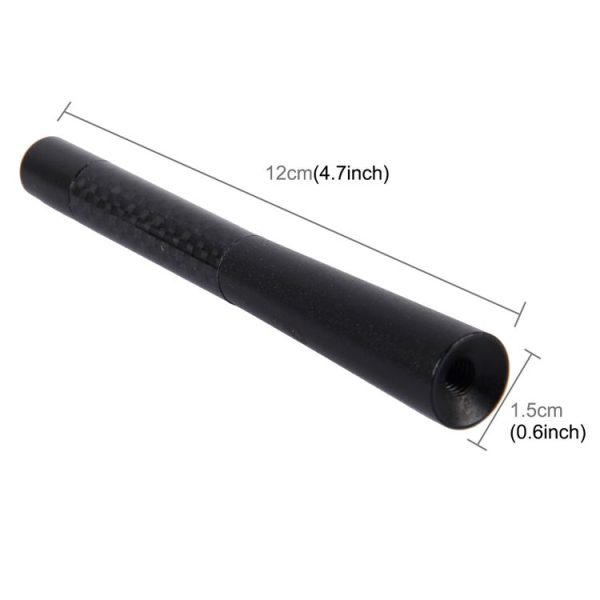 Carbon Fiber Aluminum Short Antenna Polished Universal Screws Base (Big Size) (Black) - Image 4