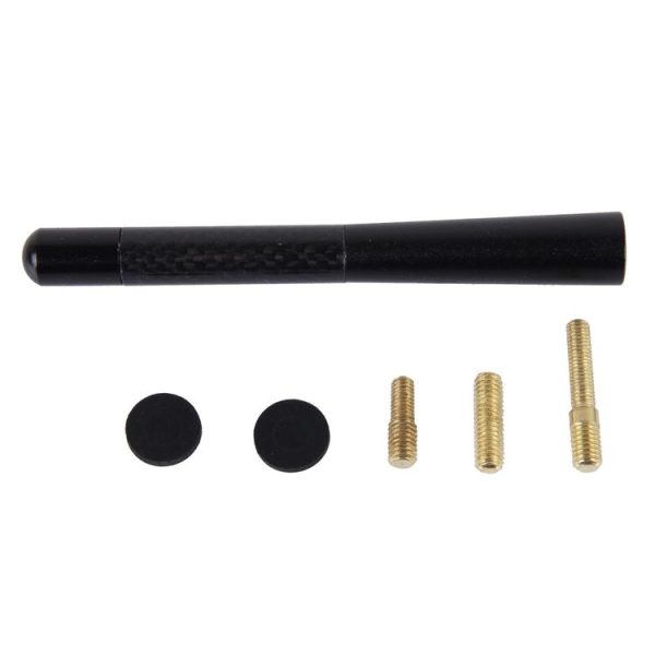 Carbon Fiber Aluminum Short Antenna Polished Universal Screws Base (Big Size) (Black) - Image 5