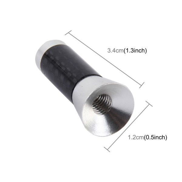 Carbon Fiber Aluminum Short Antenna Polished Universal Screws Base (Small Size) (Silver) - Image 4
